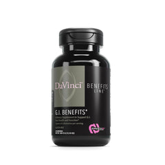 DAVINCI GI Benefits powder tub with zinc and L-glutamine for digestive support.