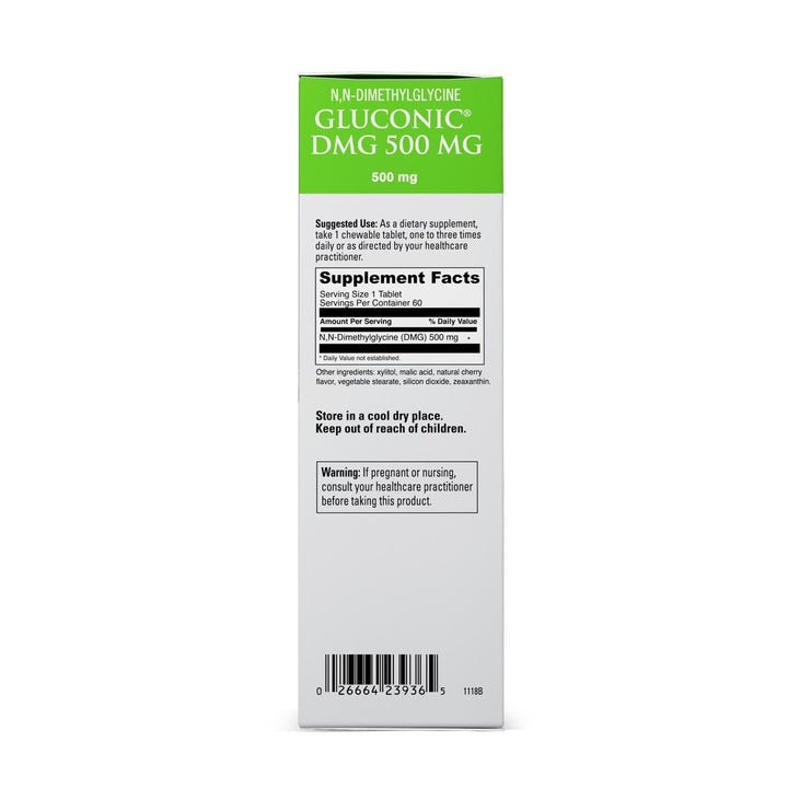 DAVINCI Gluconic DMG label highlights ingredients and flavor