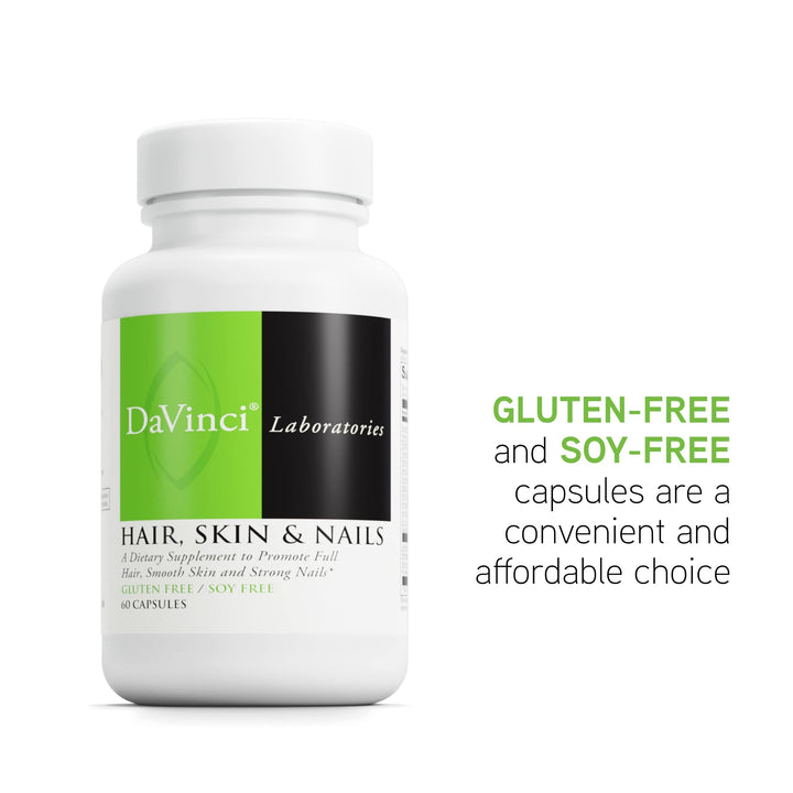 DaVinci Hair, Skin & Nails capsules held in hand for daily use.