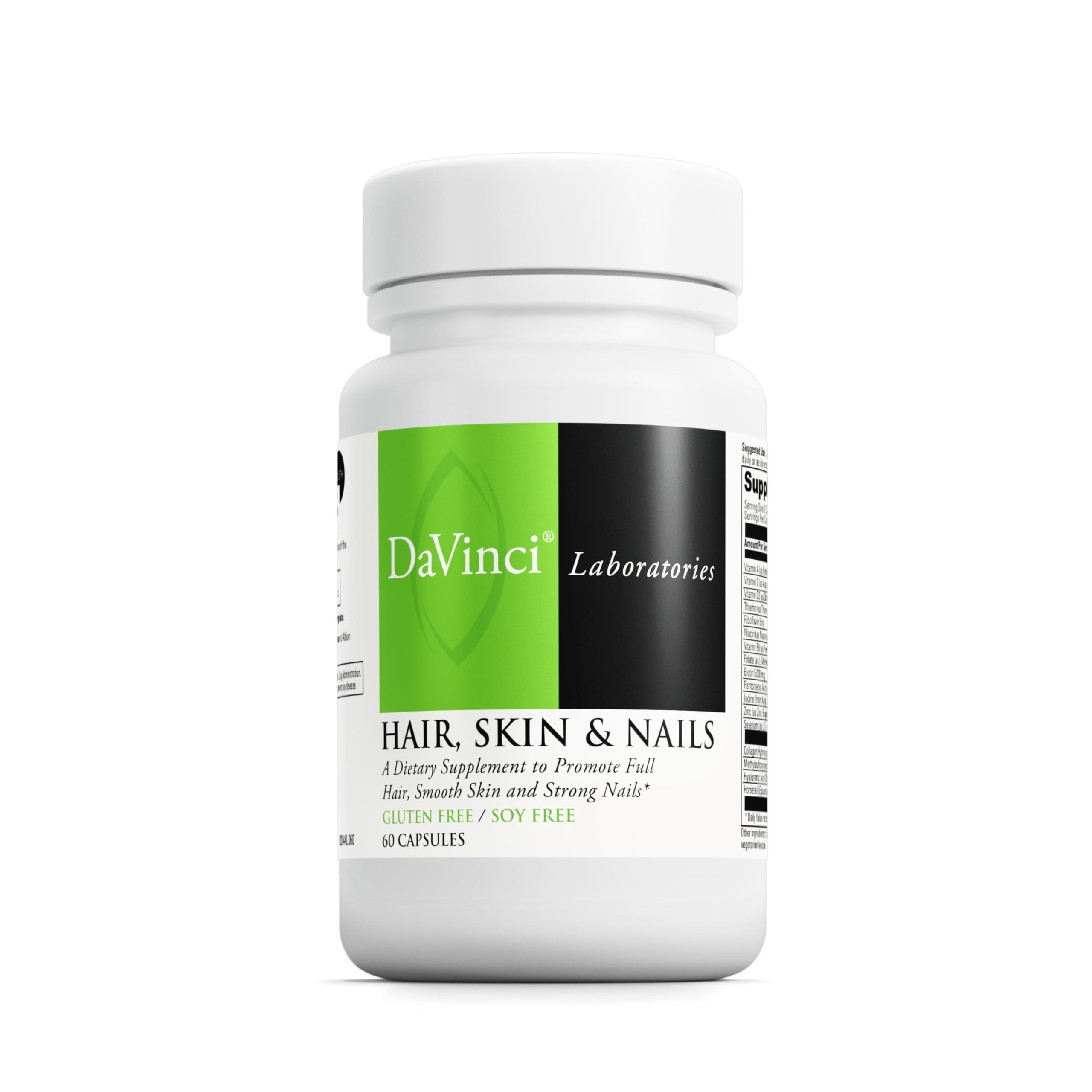 DaVinci Hair & Nails capsules on a white background for daily beauty support.