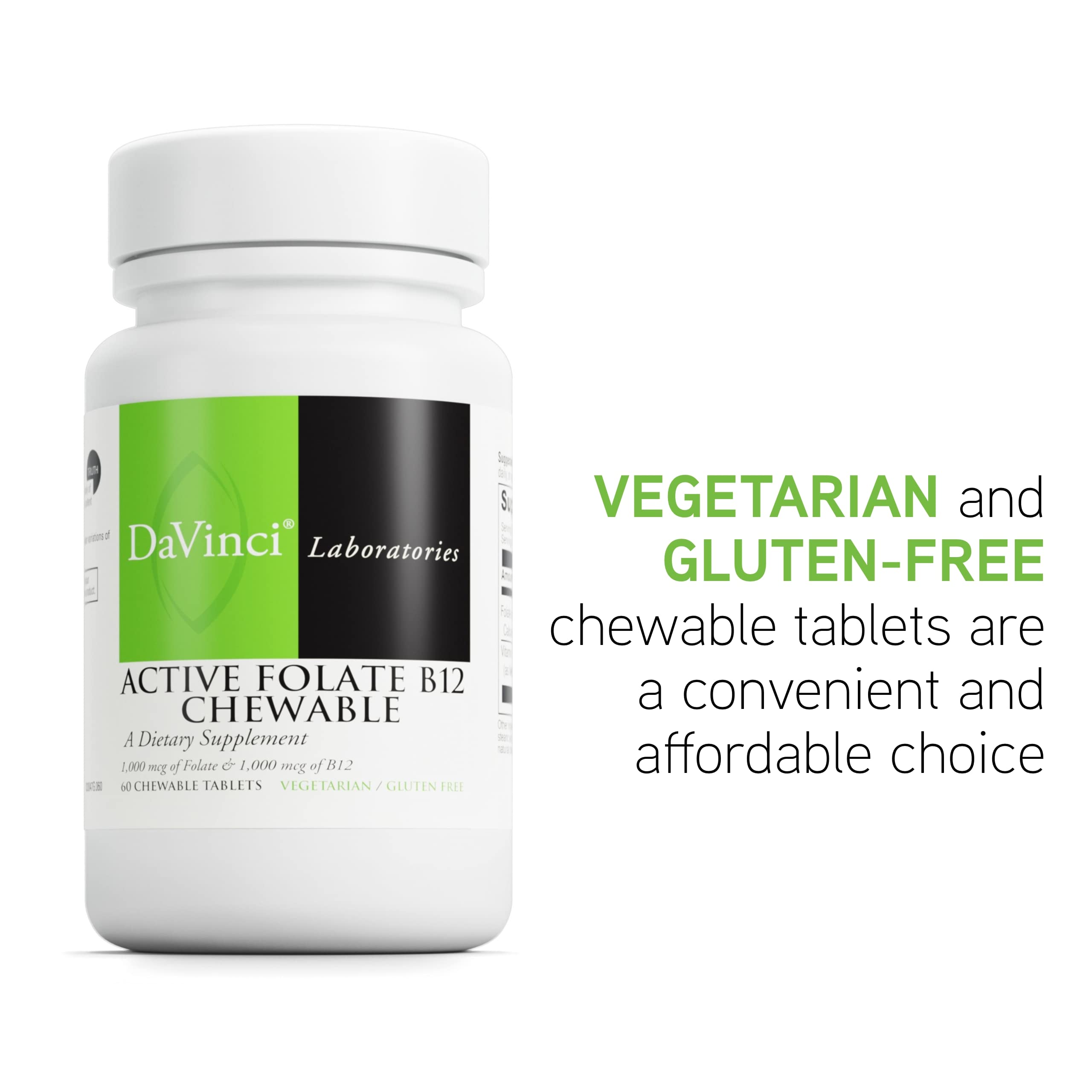 Davinci Active Folate B12 serving scene ready for daily consumption.