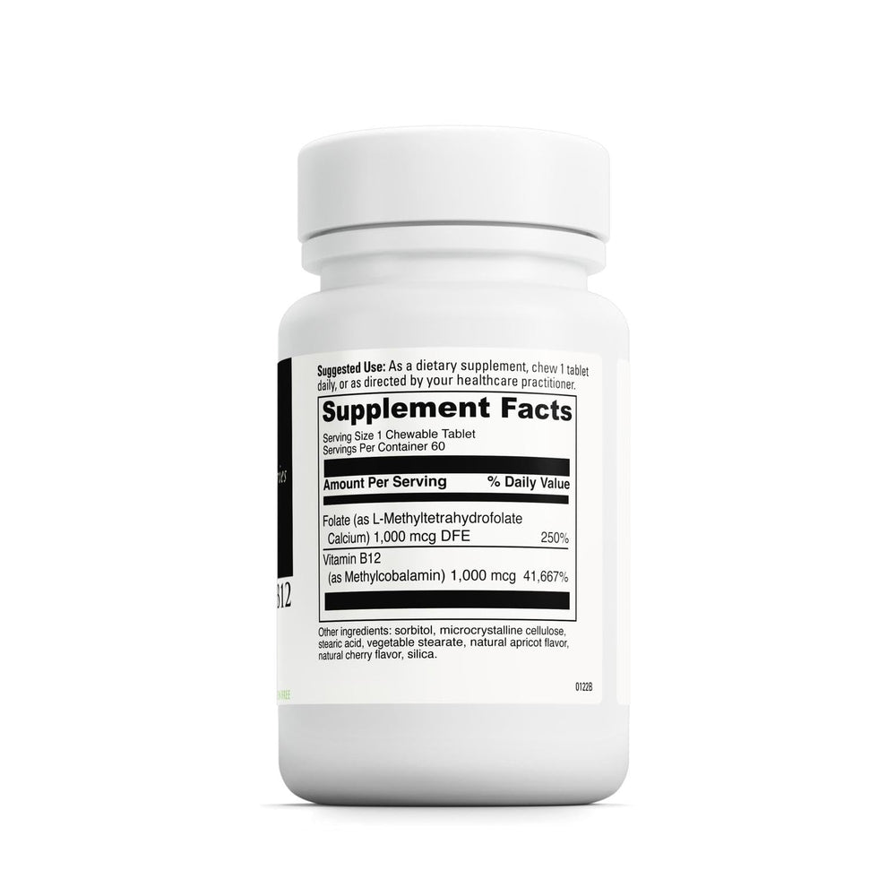 Davinci Active Folate B12 chewable tablets closeup showing convenient daily use.