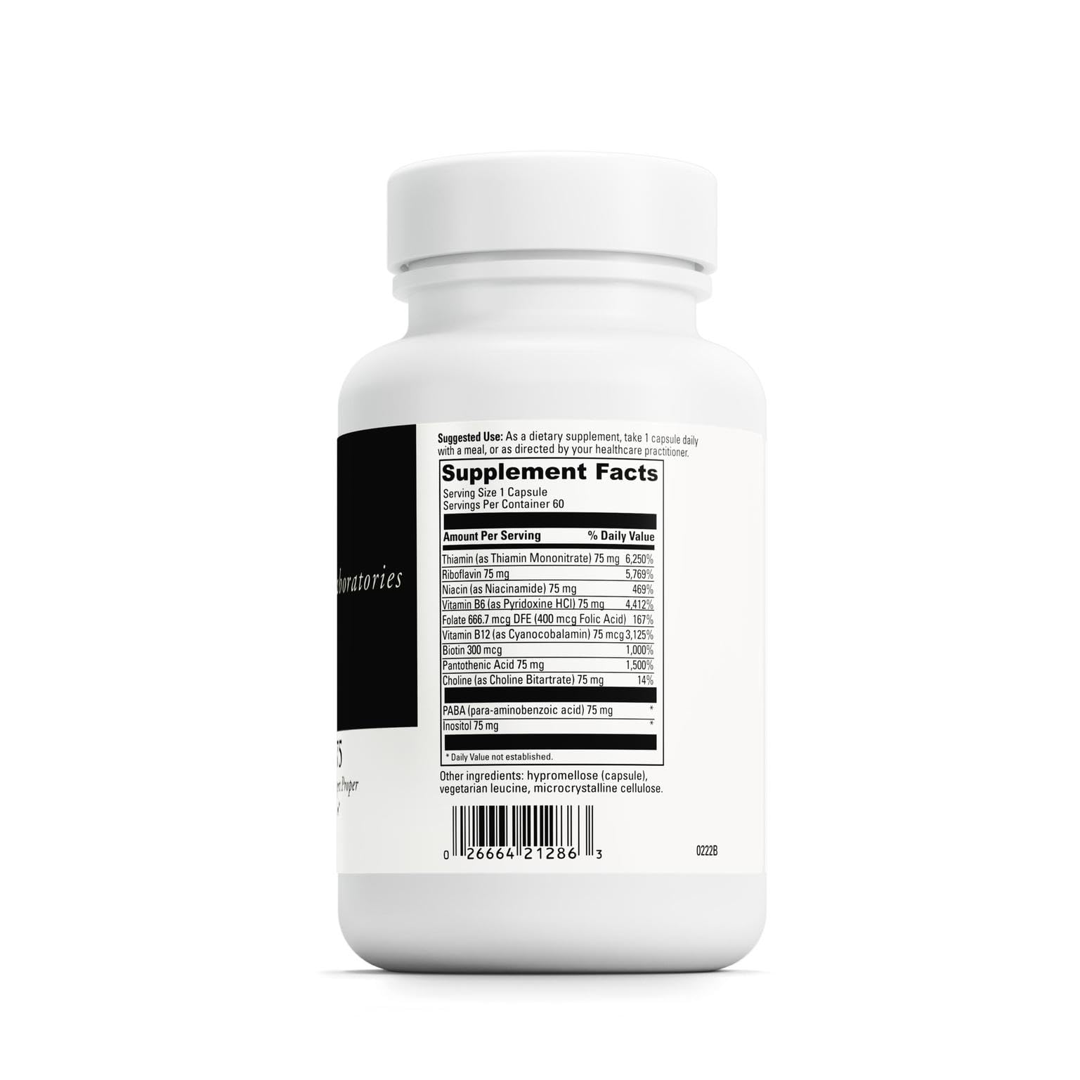 Close-up of DAVINCI B Complex-75 capsules highlighting daily energy support.