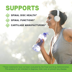 Label close-up on DAVINCI Disc Discovery showing bovine tracheal cartilage and minerals.