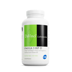 DAVINCI Labs Omega-3 HP-D bottle supports joint comfort and immune balance.