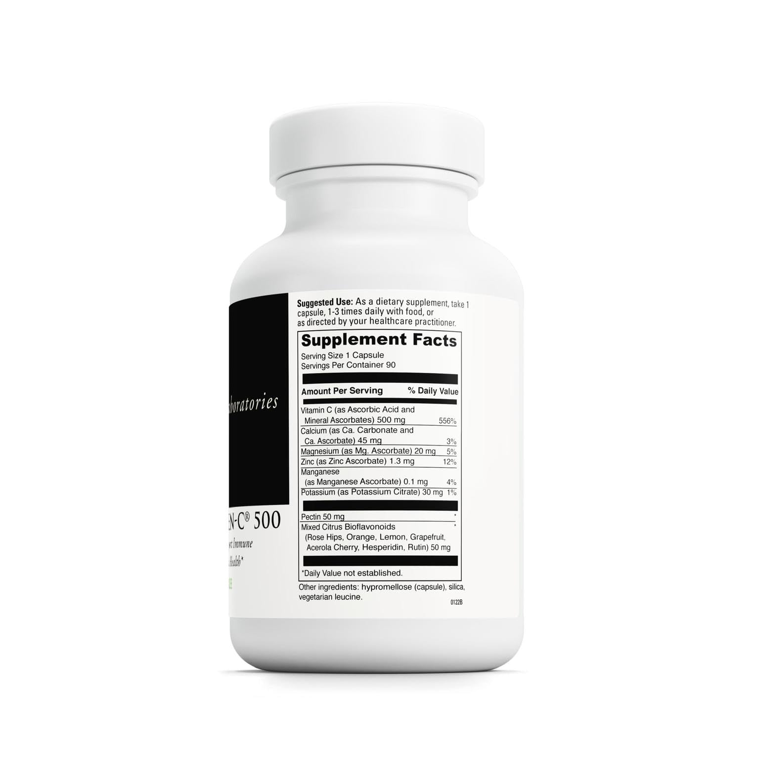Davinci Labs Poten-C 500 ingredient label shows minerals and bioflavonoids supporting absorption