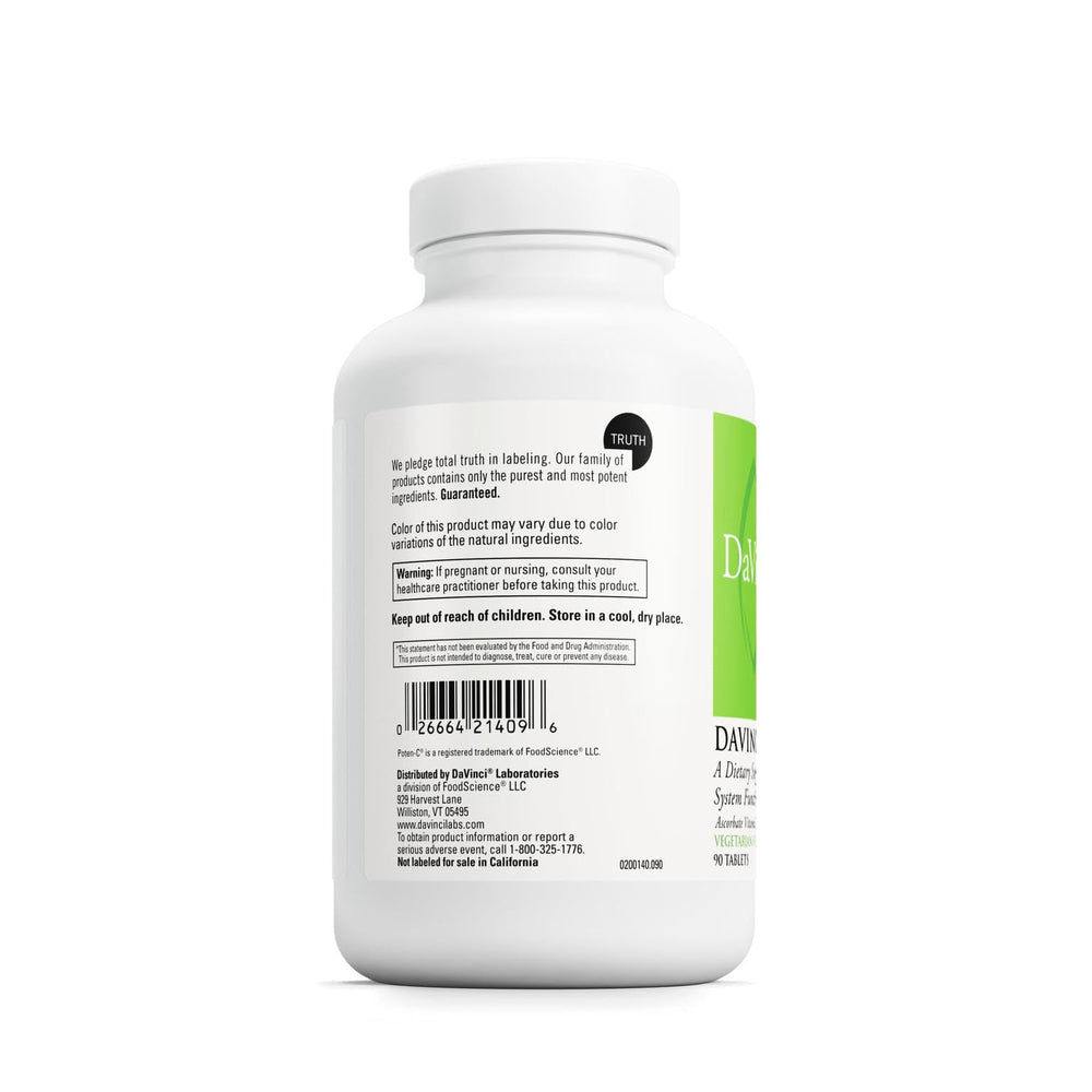 Poten-C label emphasizing purity of ingredients and guaranteed potency.
