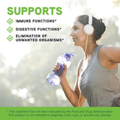 Label detail features olive leaf and pau d’arco ingredients for cellular support.