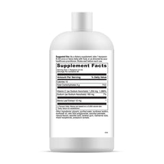 Davinci Liposomal C label close-up highlighting gluten-free vegetarian formula