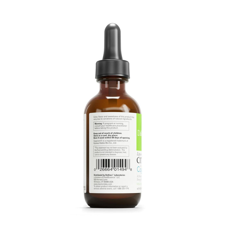 DaVinci Liposomal Citicoline label front communicates quality.