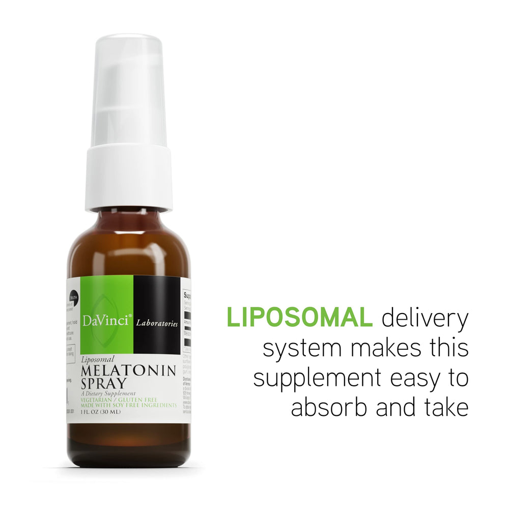 DAVINCI Liposomal Melatonin Spray ideal for flight or time-zone adjustments.