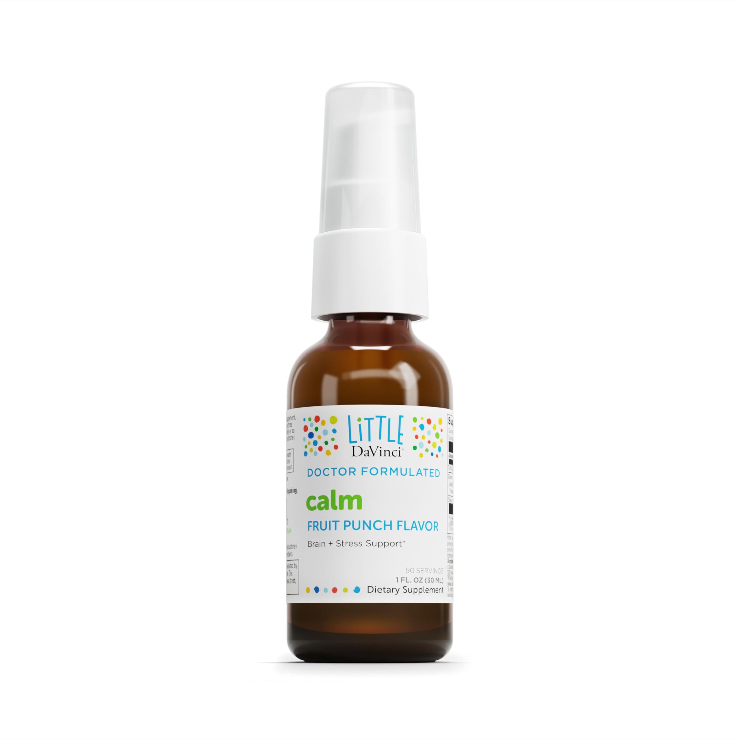 DAVINCI Little Calm bottle label highlights natural calming ingredients for kids