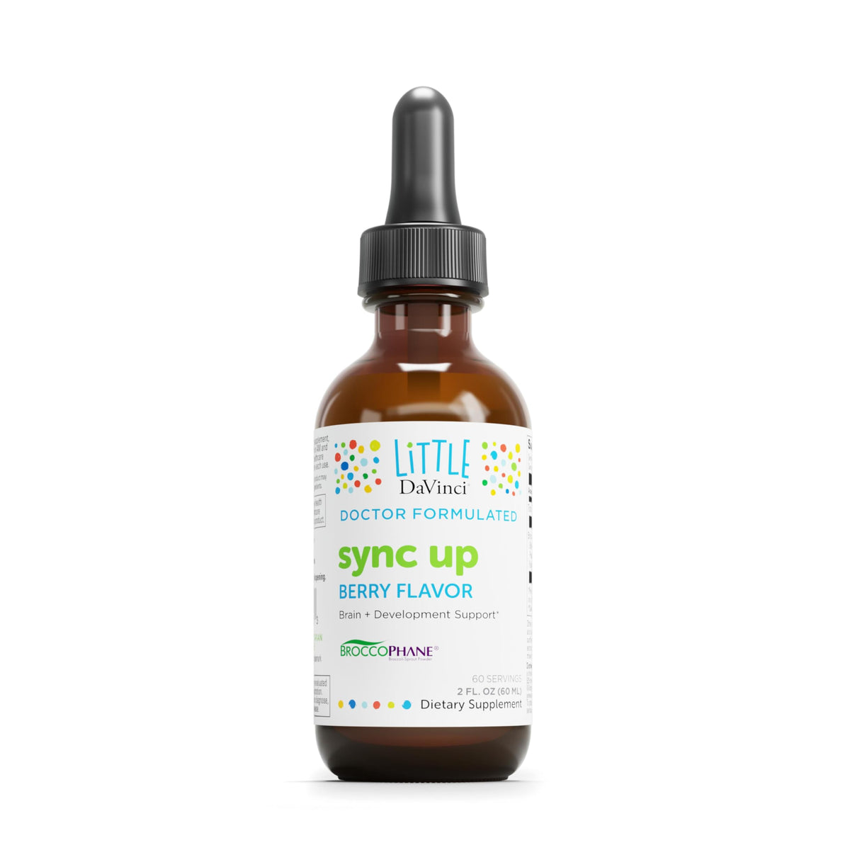 Davinci Little Davinci Sync Up berry bottle supports daily immune and brain health