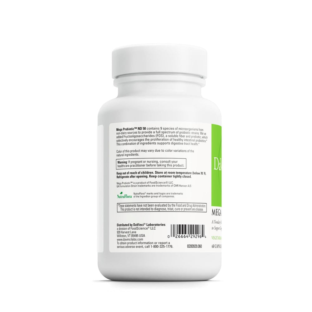 DAVINCI Mega Probiotic ND50 capsules ready for daily probiotic routine