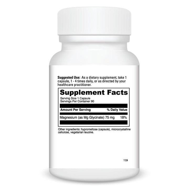 DaVinci Magnesium Glycinate capsule close-up emphasizes high absorption and daily use.
