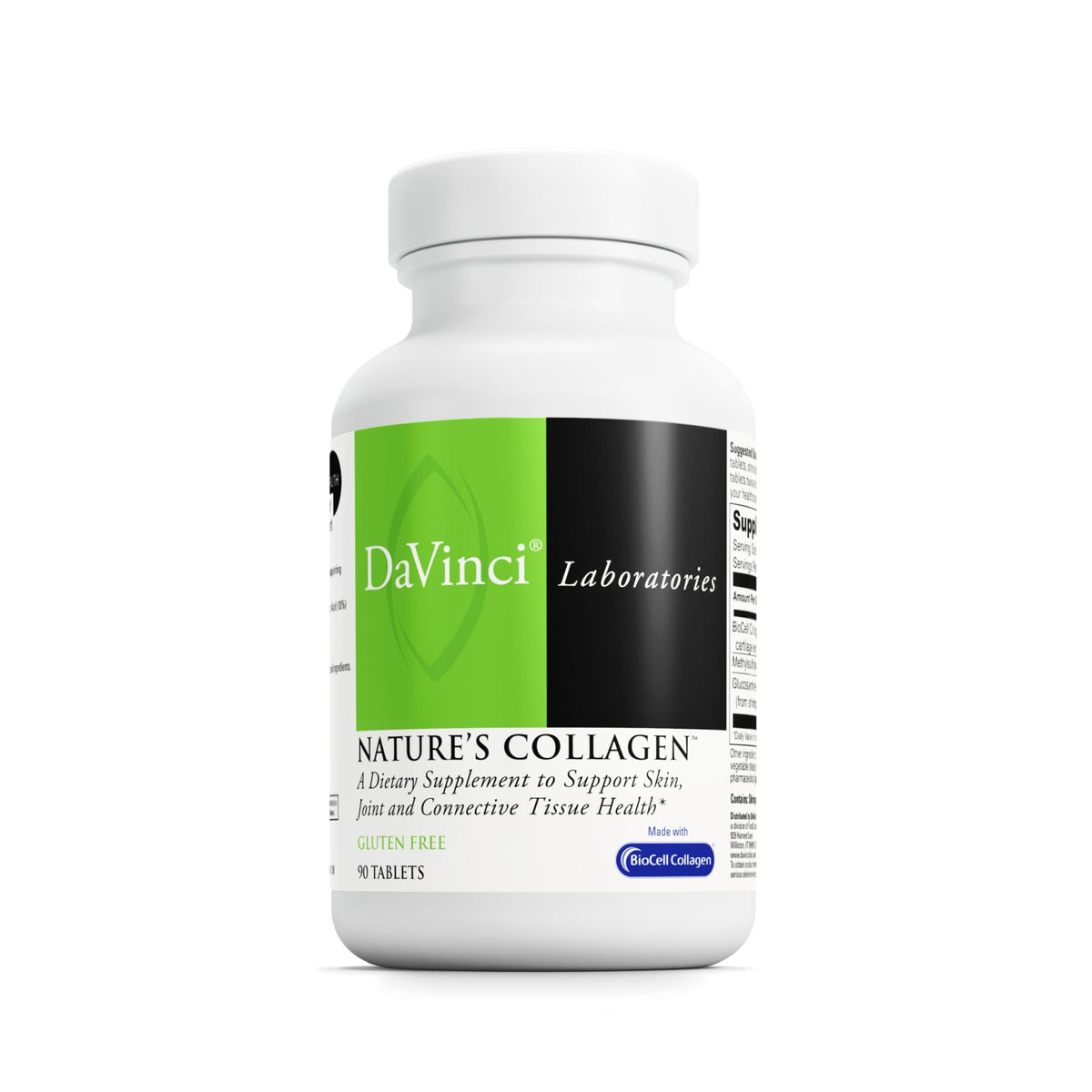 DAVINCI Natures Collagen bottle on the counter suggesting joint support potential