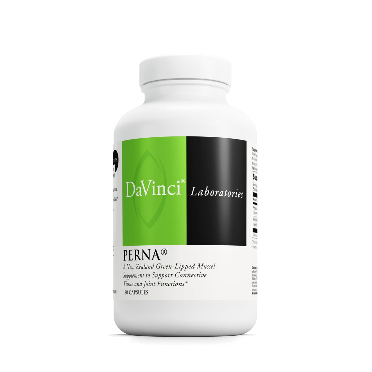 DAVINCI Perna bottle front – joint-support supplement for daily use.