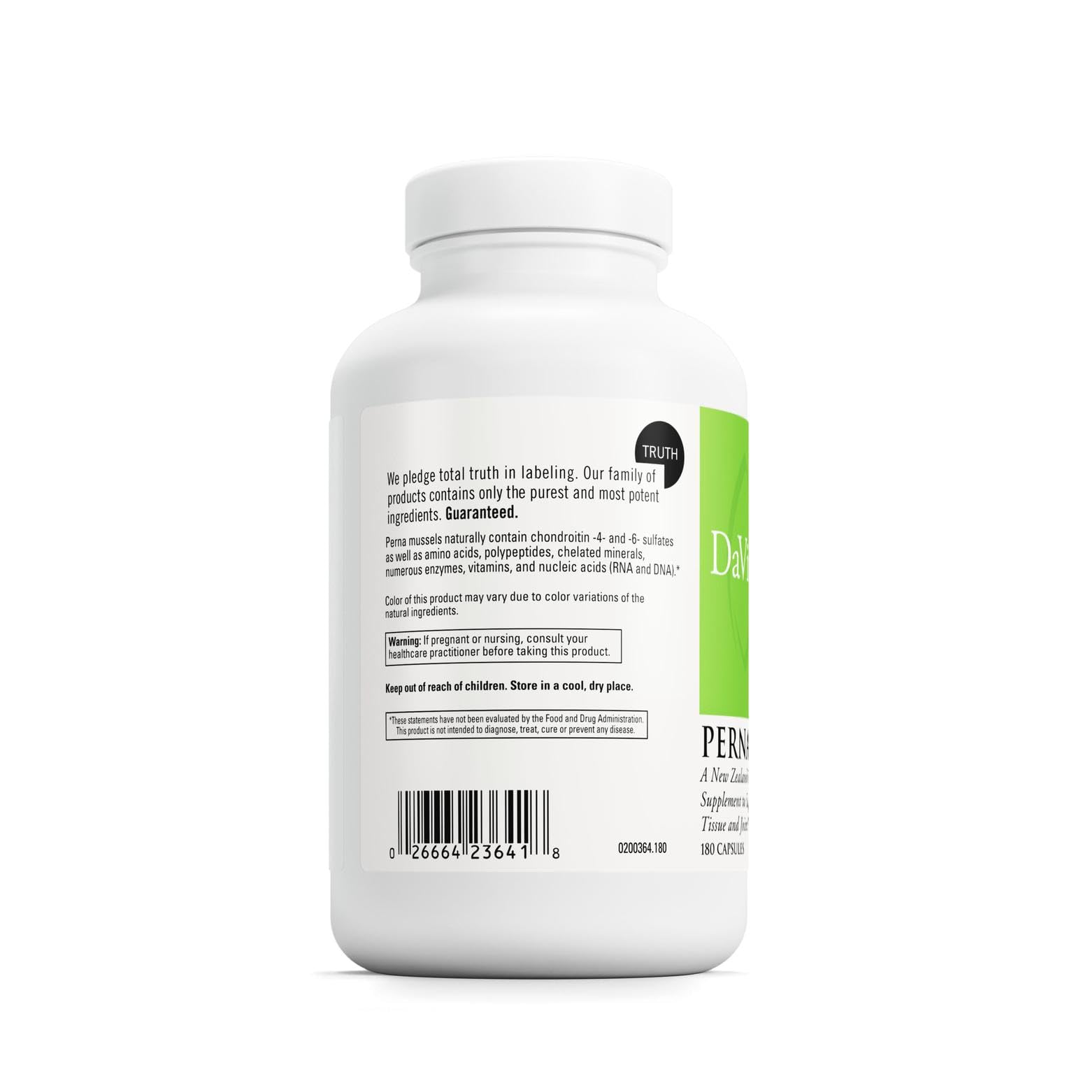 DAVINCI Perna capsules closeup – omega fatty acids support.