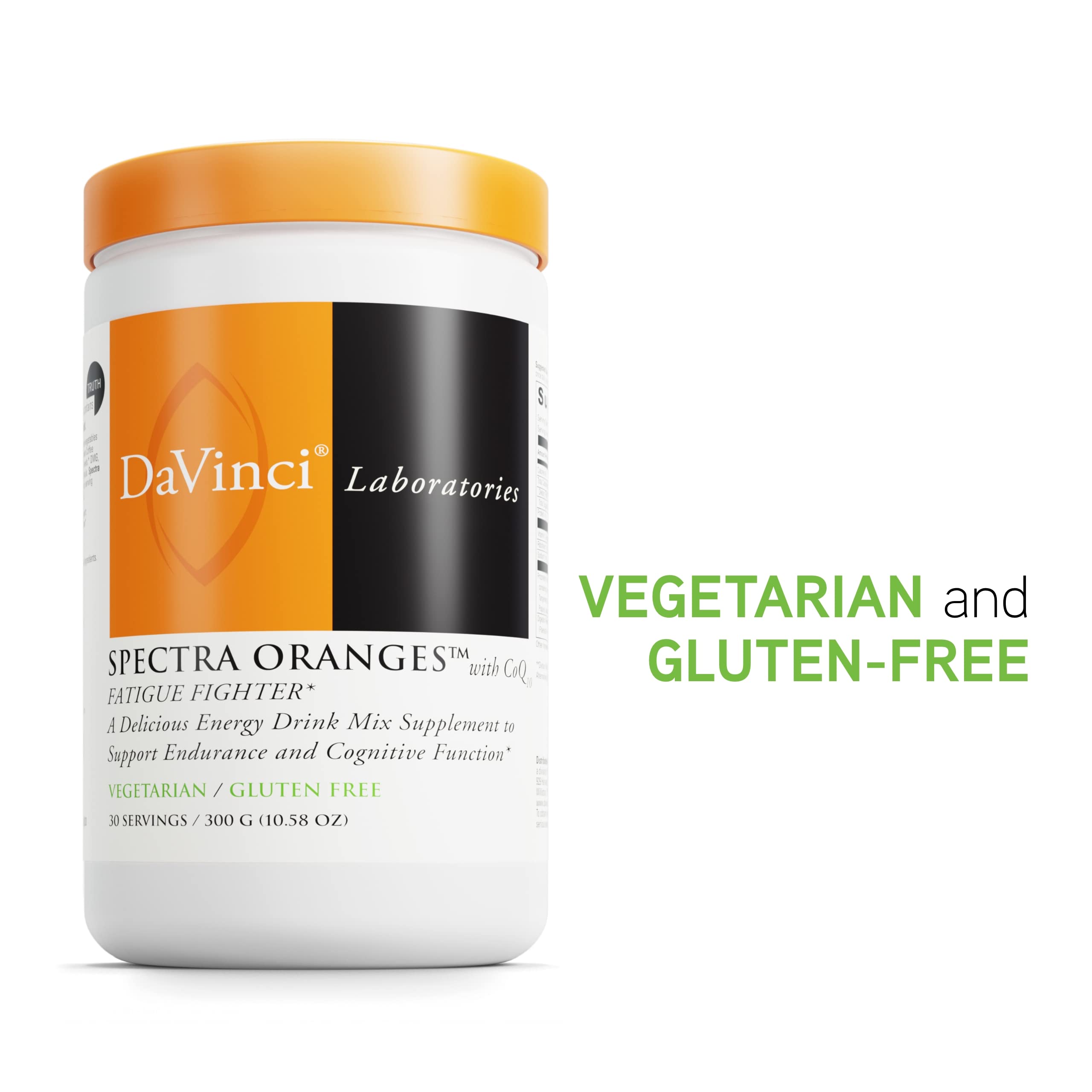 DaVinci Spectra Orange scoop dissolving into water for a quick energy boost.