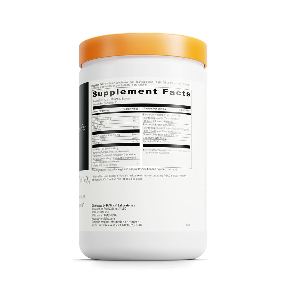 DaVinci Spectra Orange tub closeup reveals vibrant powder blend for endurance.