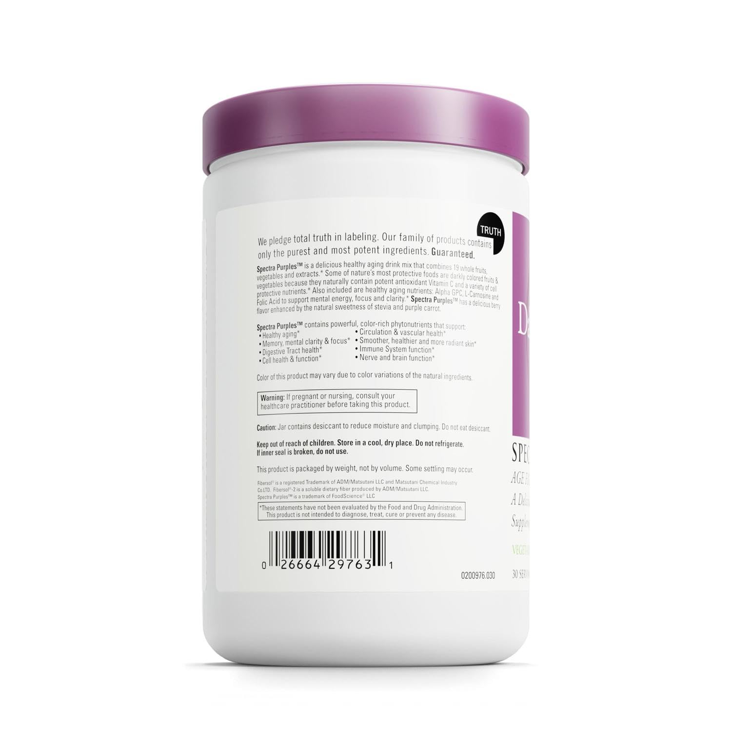 DAVINCI Spectra Purples powder scoop ready for convenient daily serving