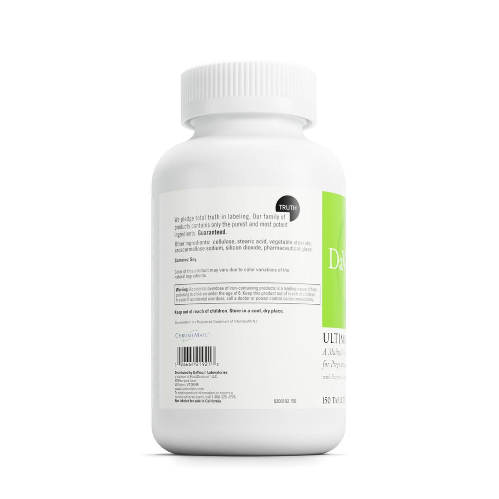 DaVinci Ultimate Prenatal tablets close-up demonstrating tablet form for daily use.