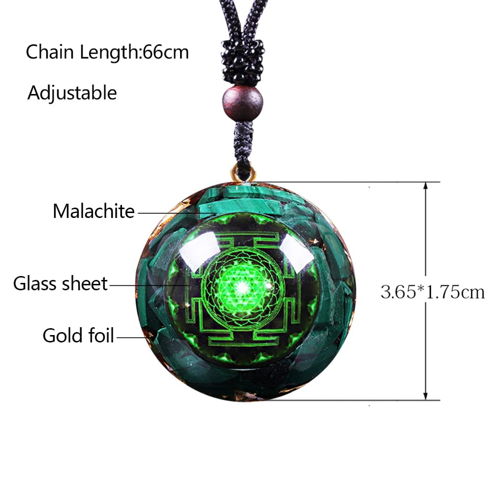 Day Day Up malachite resin pendant with gold foil detail for style and protection.