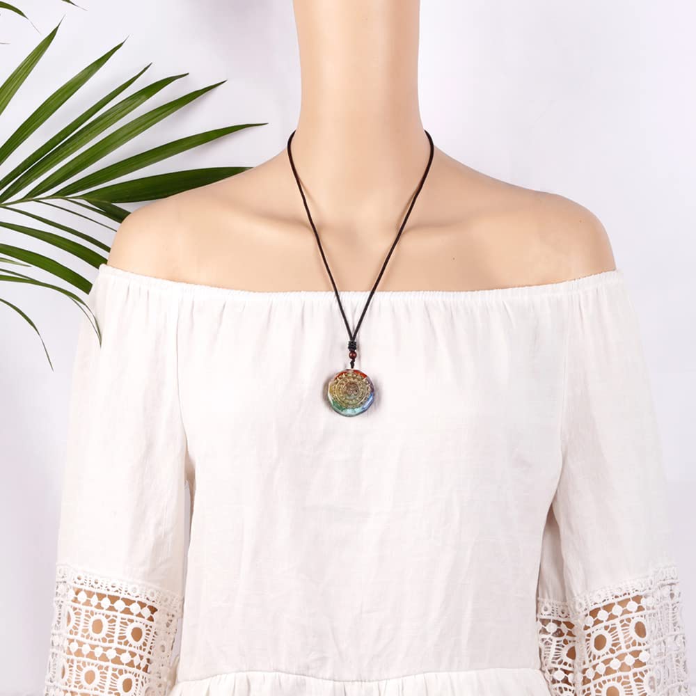 Day Day Up orgonite pendant natural crystal collection aligned with chakras.