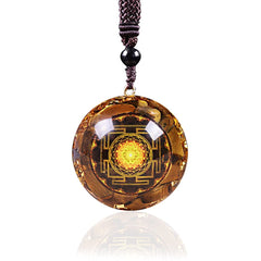 Day Day Up orgonite pendant with tiger eye for grounding and focus