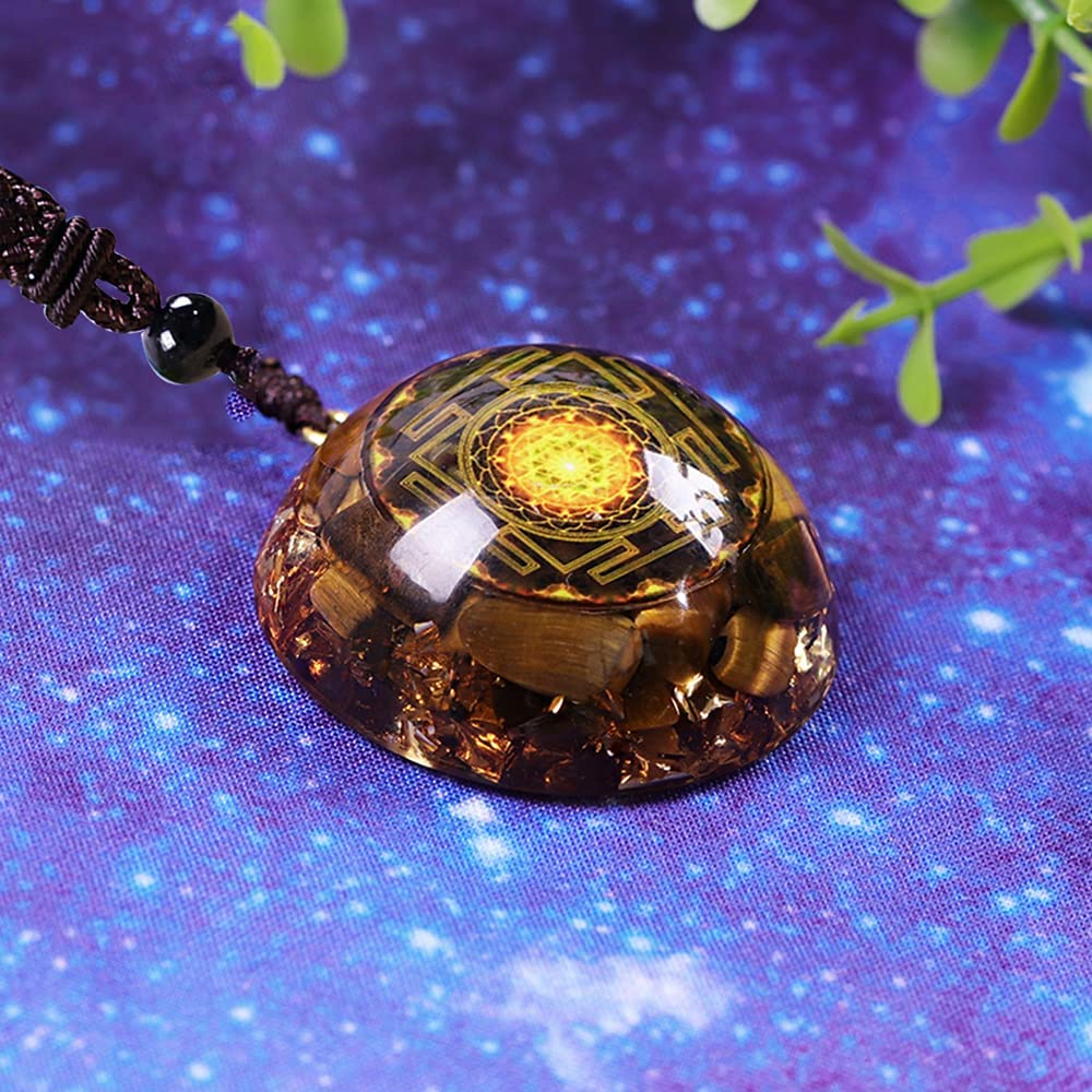 Day Day Up tiger eye stone protection and stability in pendant