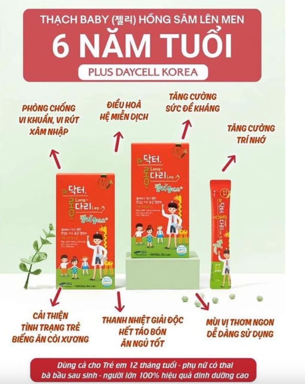 Daycell box features red Panax ginseng imagery, signaling flavor and fermentation.