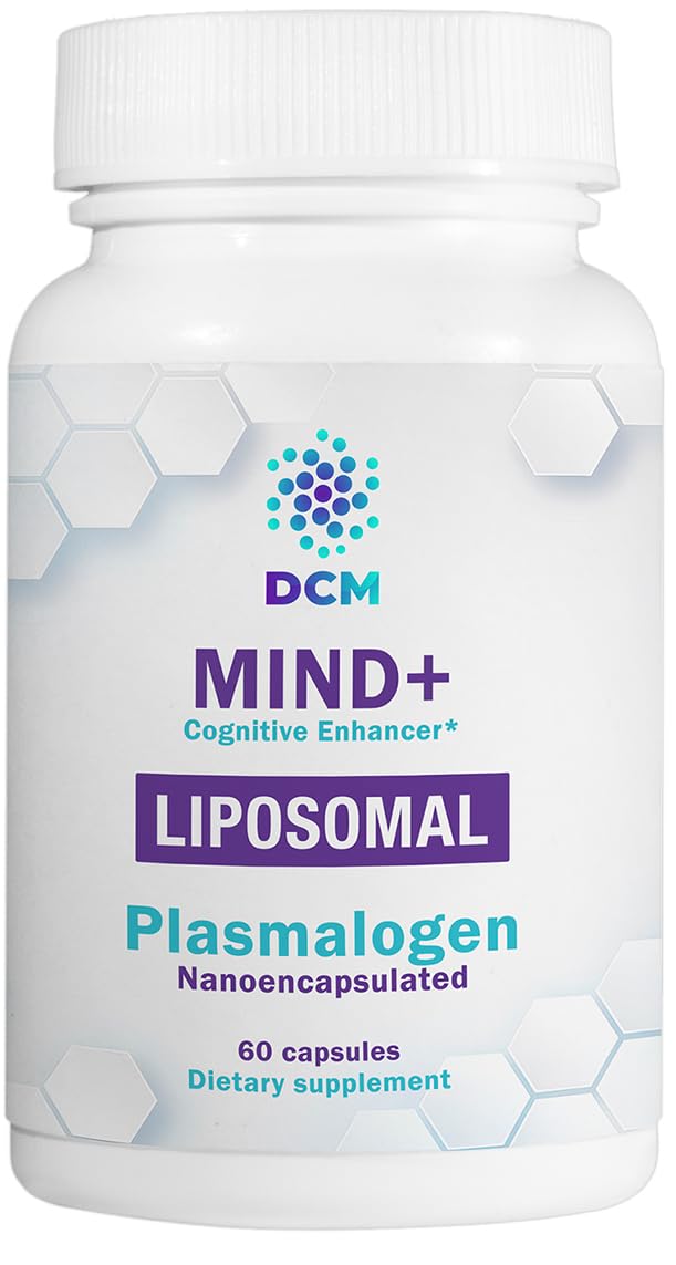 DCM Mind+ plasmalogen capsules close-up highlighting cognitive support potential.