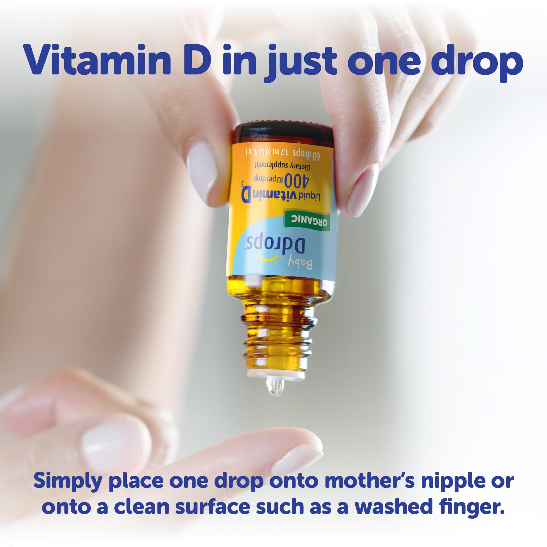 Ddrops Baby vitamin D drops odorless formula without fragrance.