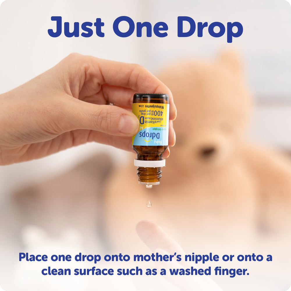 Baby Ddrops vitamin D drops onto solid food for sequencing