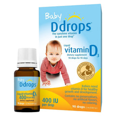 Ddrops vitamin D3 drops dropper, precise dosing for babies.