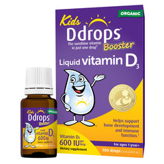 Ddrops Kids Booster: gota única para dosis diaria sin sabor.