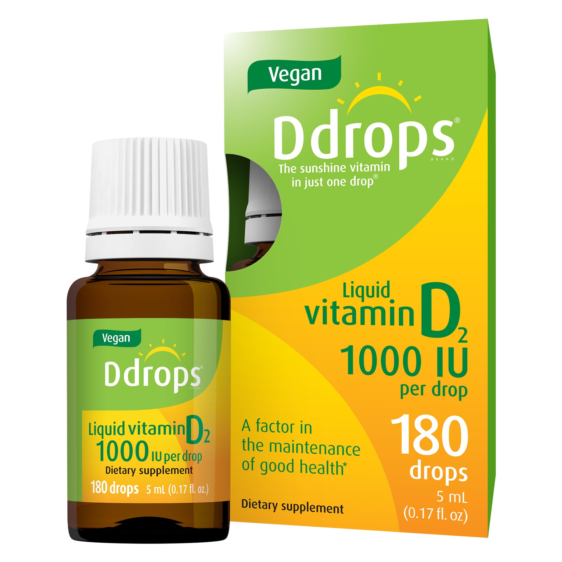 Ddrops Vegan 1000 IU liquid drops pour for simple daily vitamin D intake.