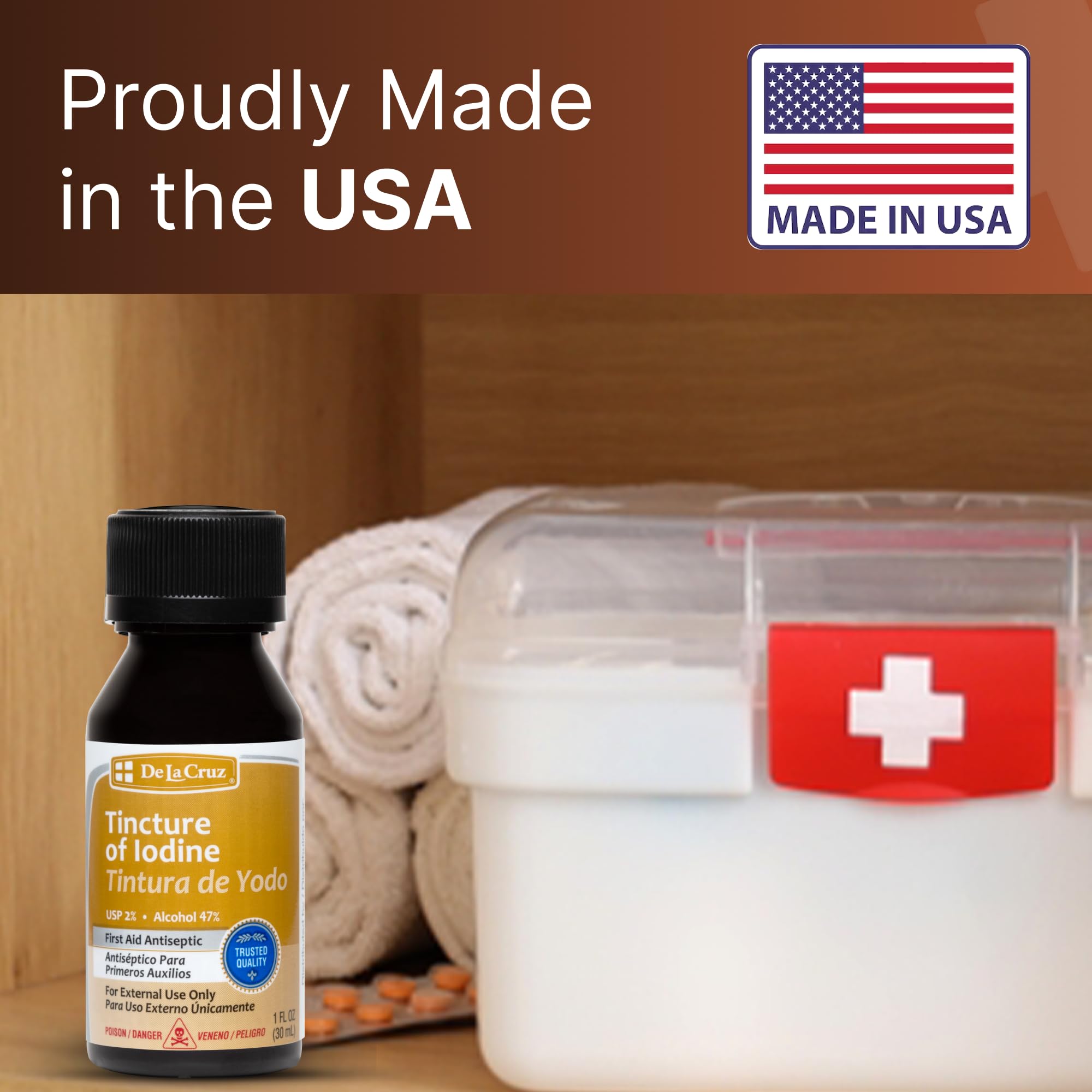 Label closeup highlights Made in USA and fragrance-free formula.