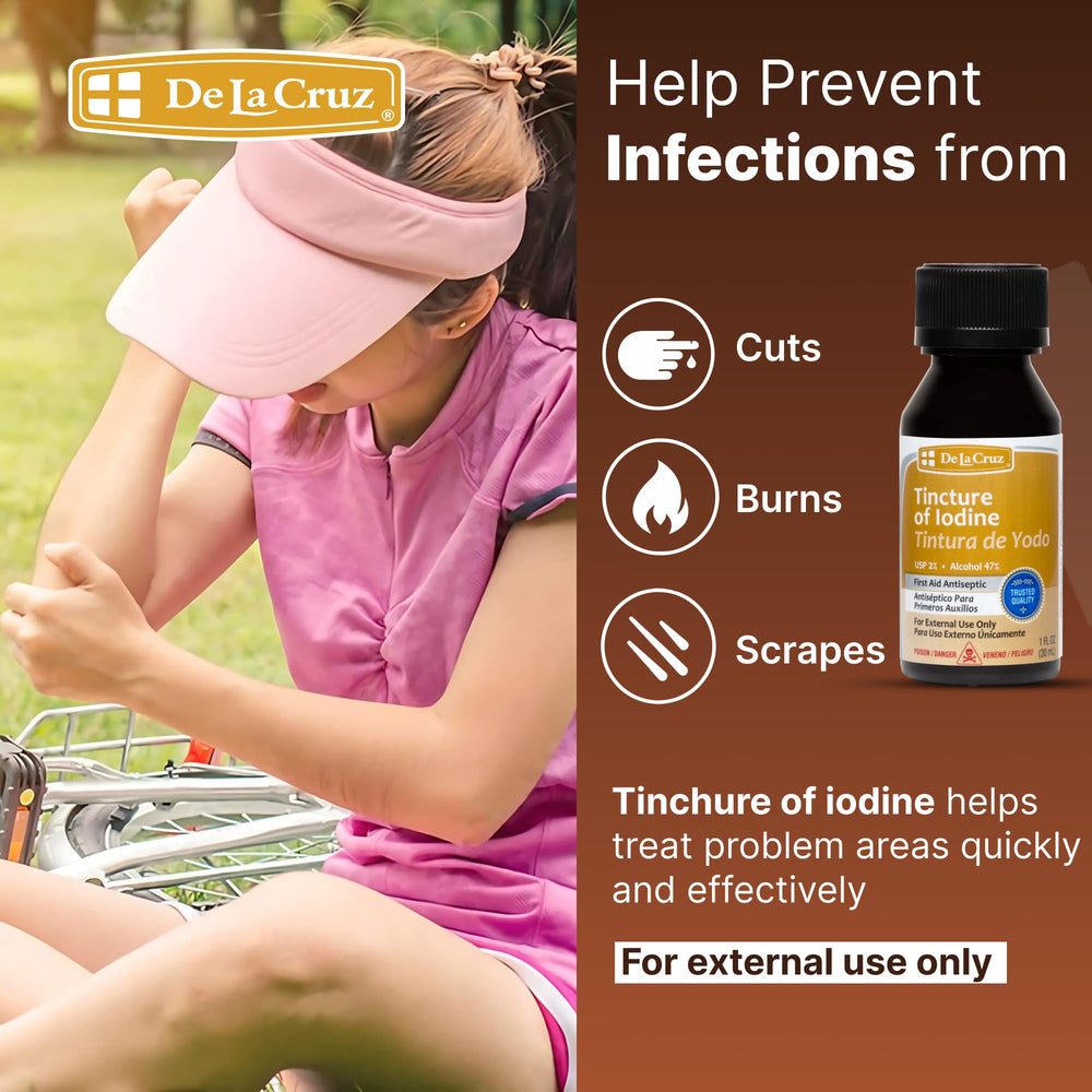 Dauber-cap enables precise antiseptic application on minor wounds.