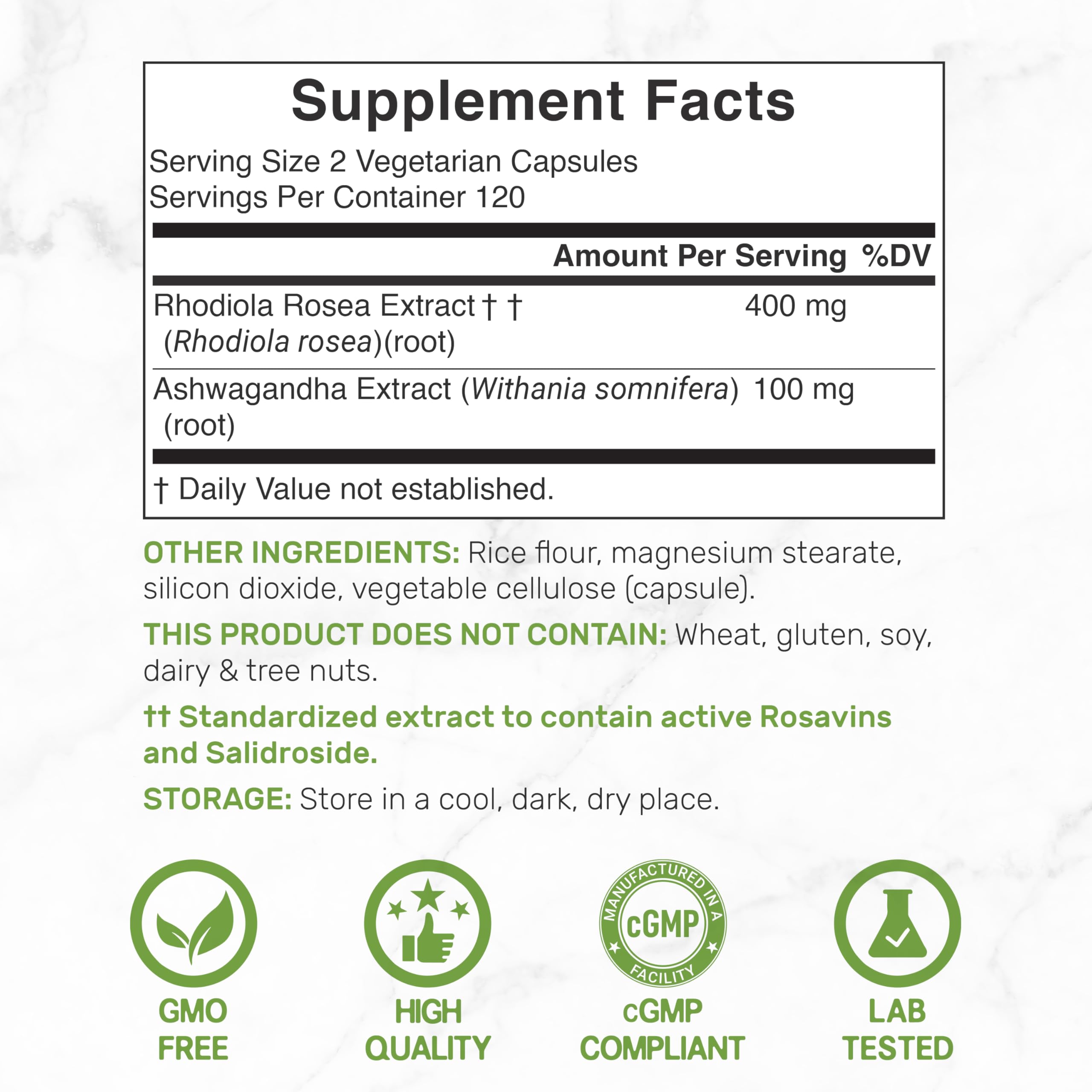 DEAL SUPPLEMENT 240 veggie capsules pack for easy daily adaptogenic routine.