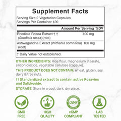 DEAL SUPPLEMENT 240 veggie capsules pack for easy daily adaptogenic routine.