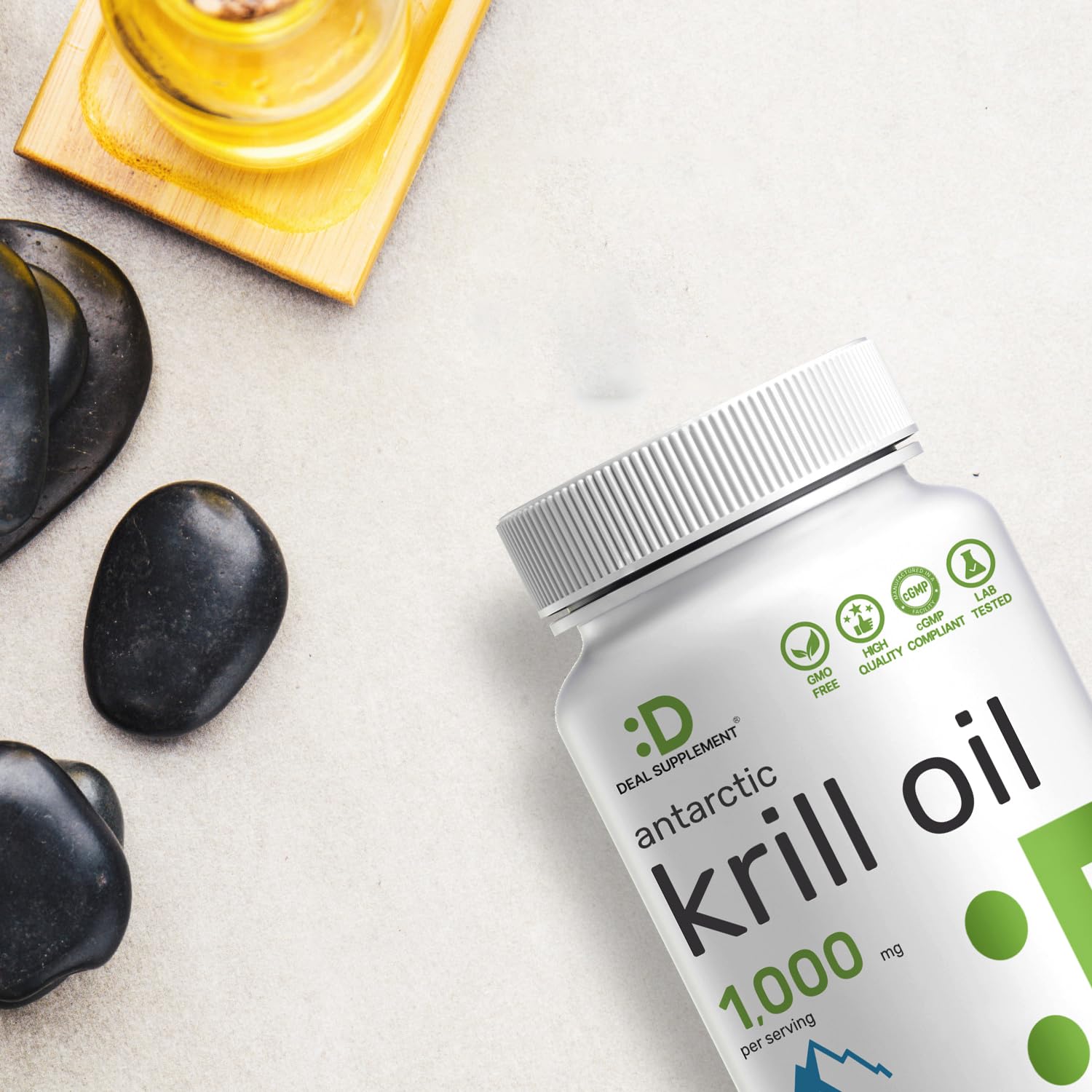 Deal Supplement Antarctic Krill Oil 240 softgels indicating four-month supply