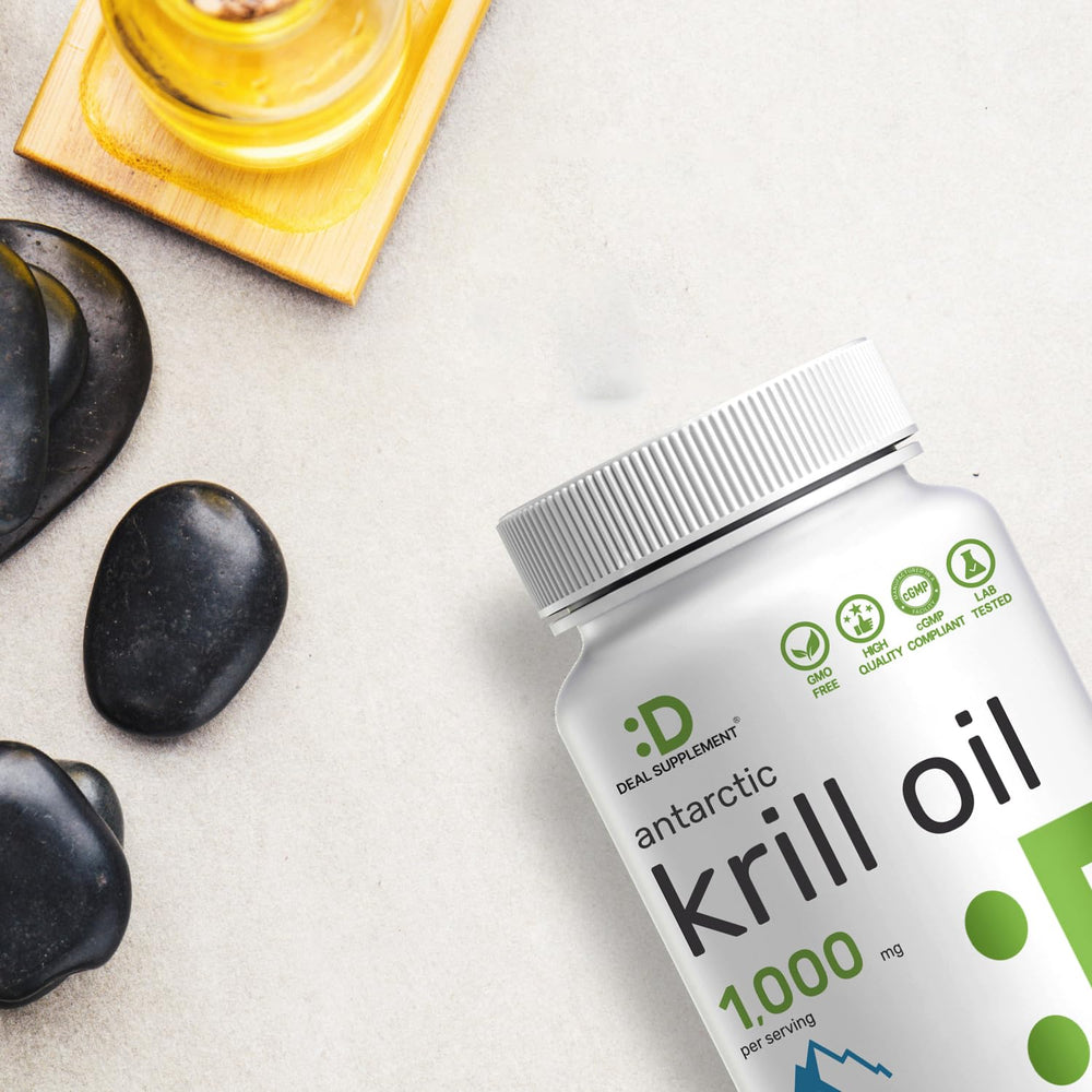 Deal Supplement Antarctic Krill Oil 240 softgels indicating four-month supply