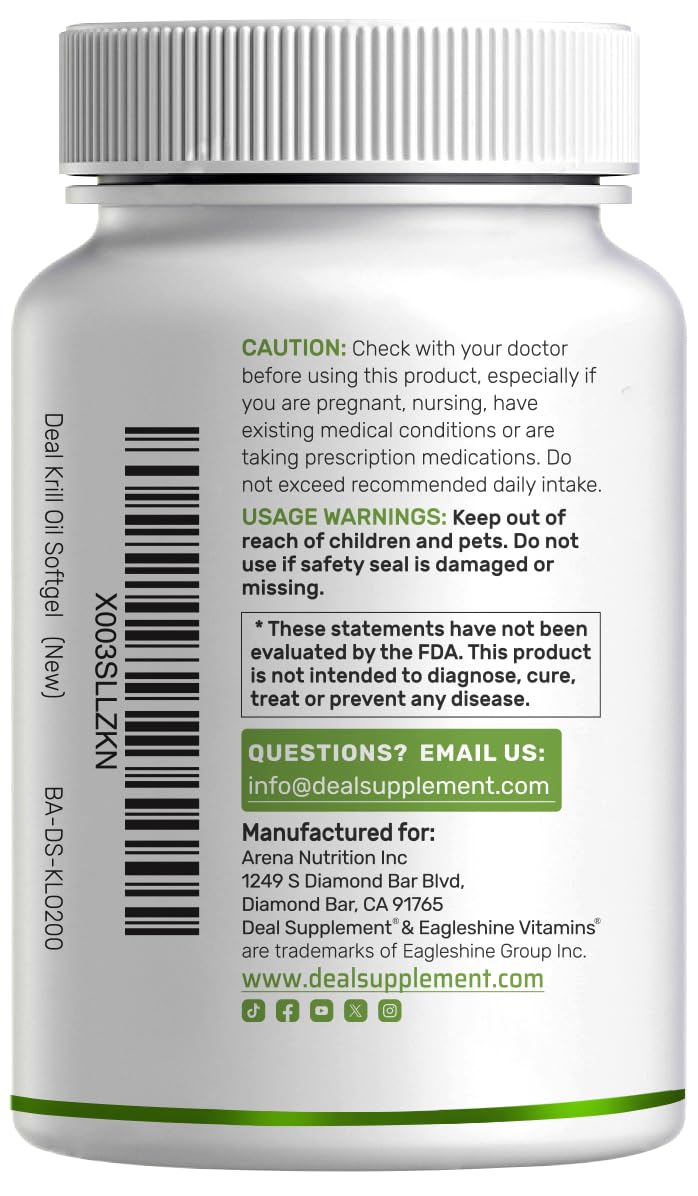 Deal Supplement non-GMO gluten-free krill oil packaging