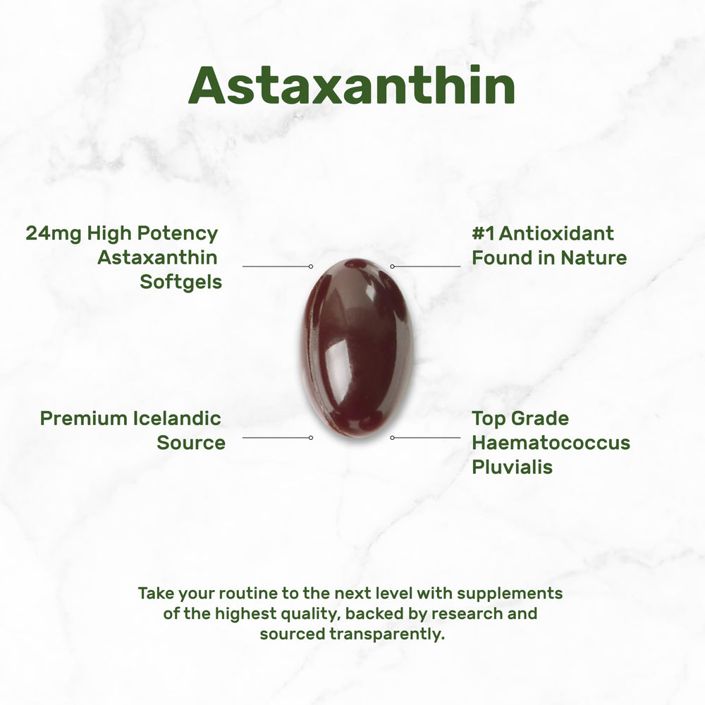 Close-up of DEAL SUPPLEMENT label highlighting double strength astaxanthin formula.