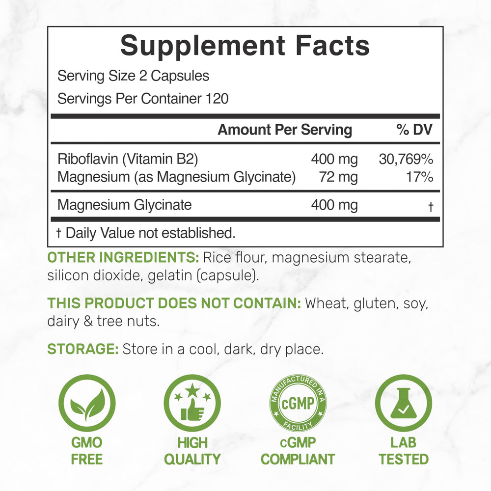 Deal Supplement B2 bottle with label shows non-GMO promise and 240-capsule supply