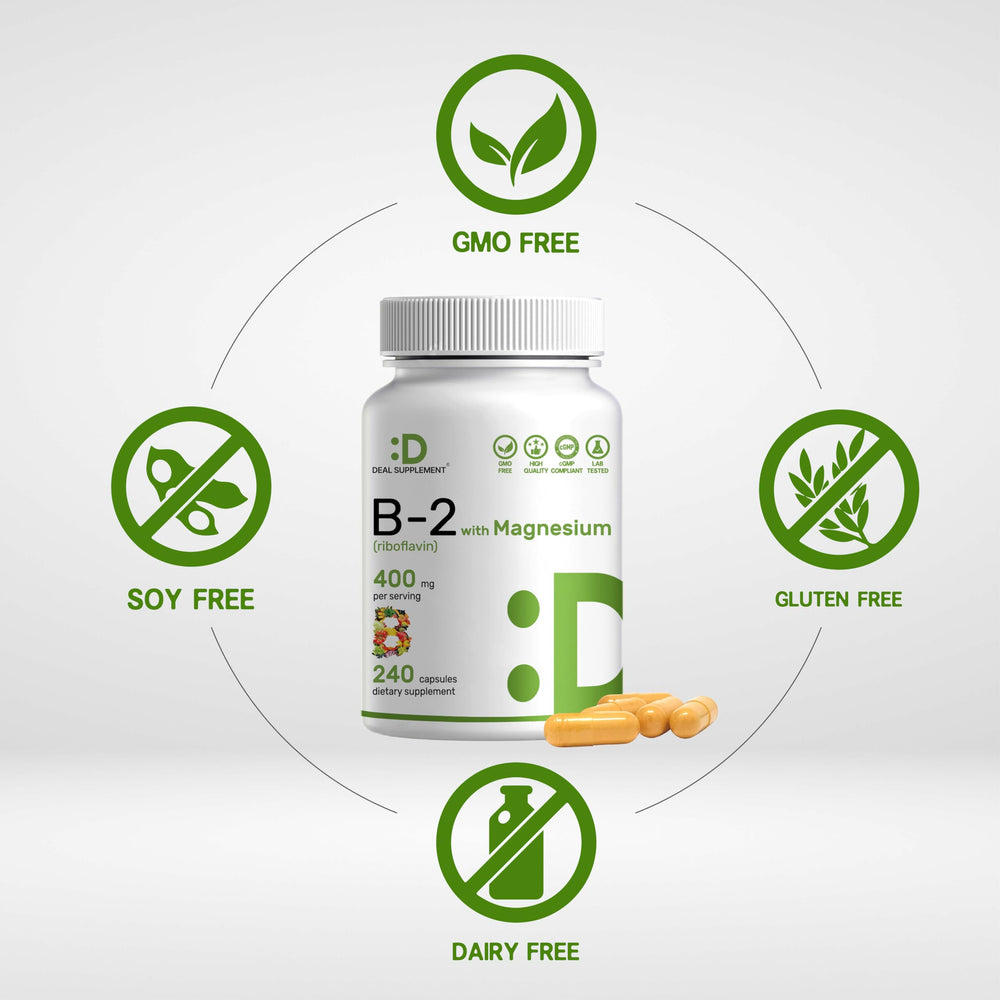 Deal Supplement B2 bottles with capsules on shelf conveys daily wellness routine