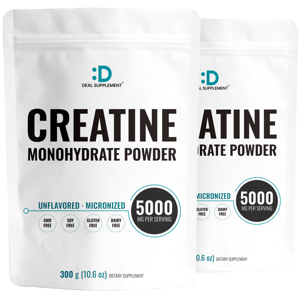 Deal Supplement creatine micronized powder bottle with 120 daily-serving supply