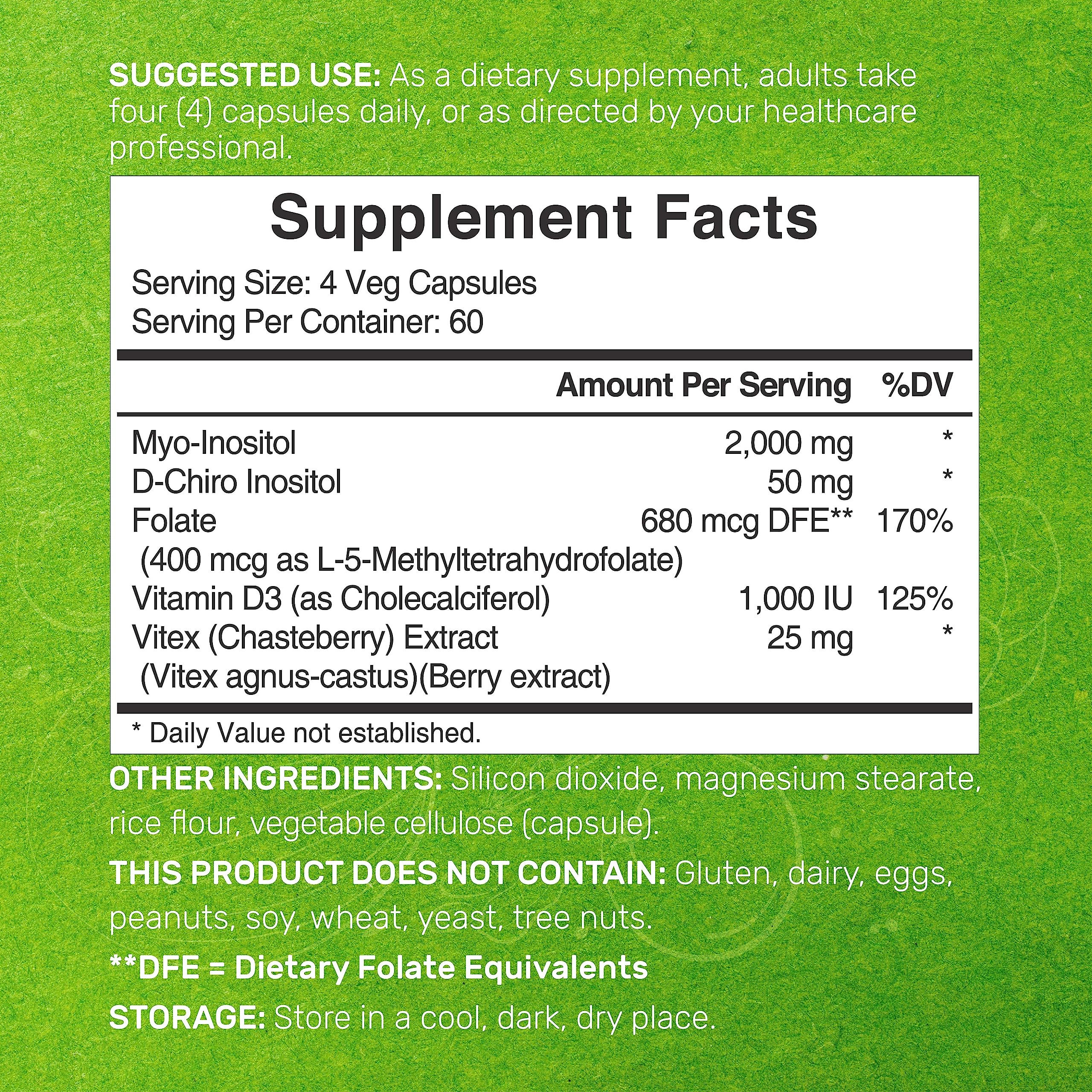 DEAL SUPPLEMENT D-Chiro Inositol bottle side highlights cycle support.