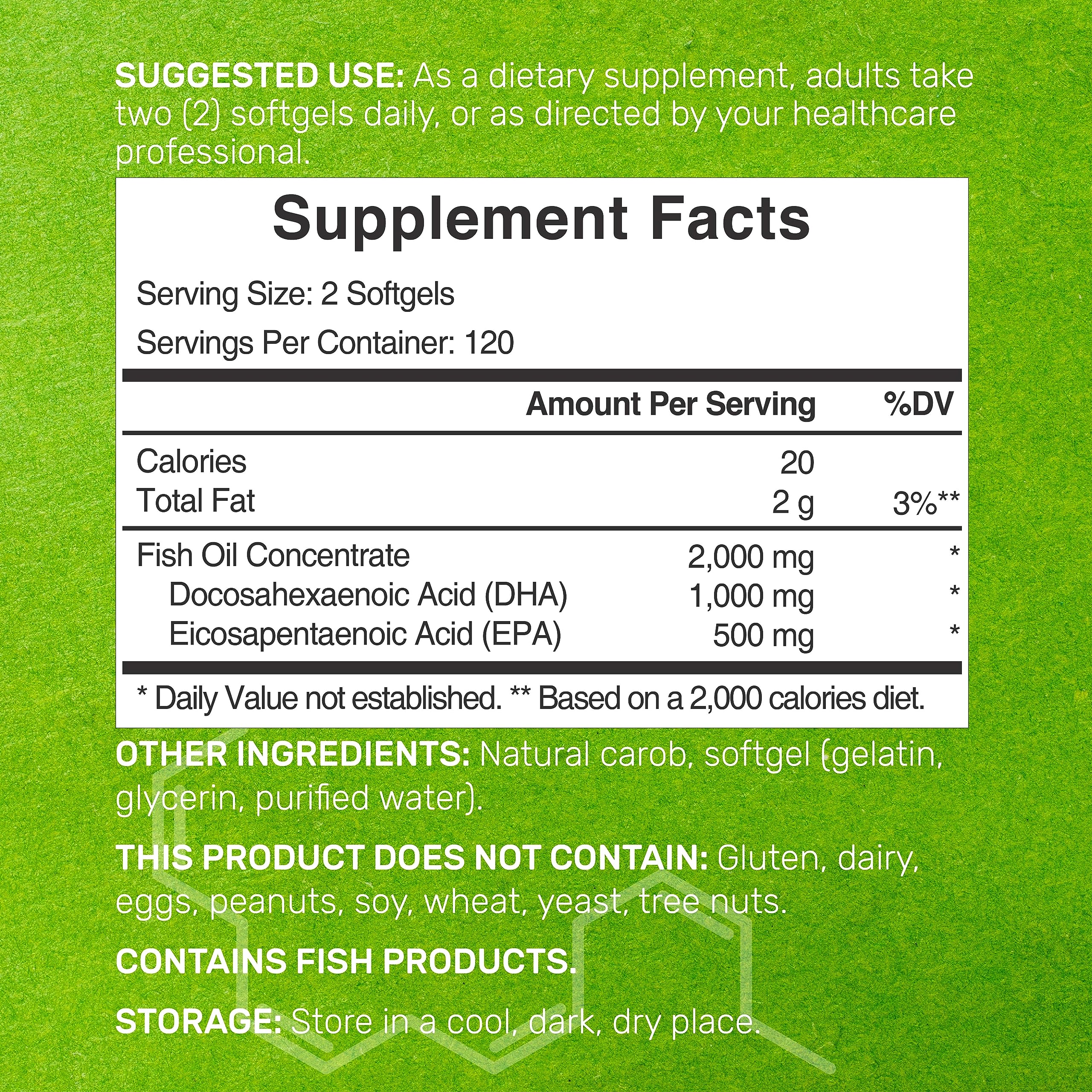 DEAL SUPPLEMENT DHA capsules close-up show burpless softgels reduce fishy aftertaste.